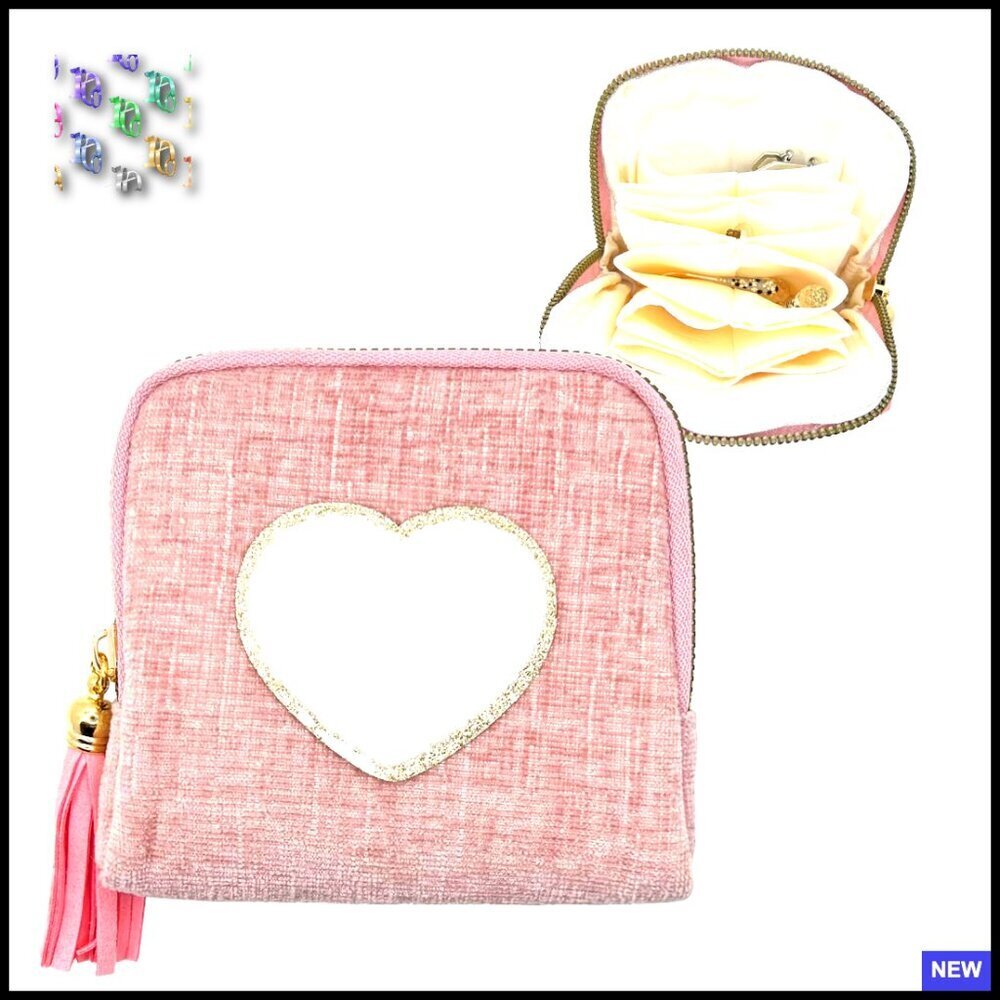 Travel Jewelry Case Organizer Portable Velvet Fabric Vintage Style Gift
